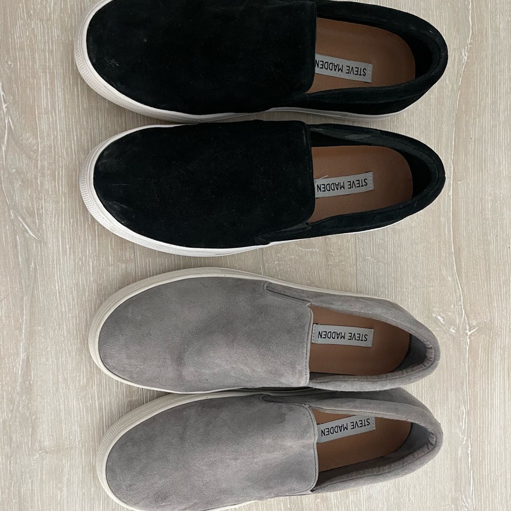 Steve Madden Gills 8M and 8.5M Suede Slips Ons